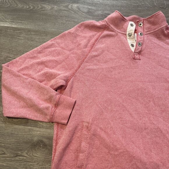 TOMMY BAHAMA Men's Cedar Springs Snap Mock Sweater Pink Sweatshirt Size Medium - Picture 8 of 15